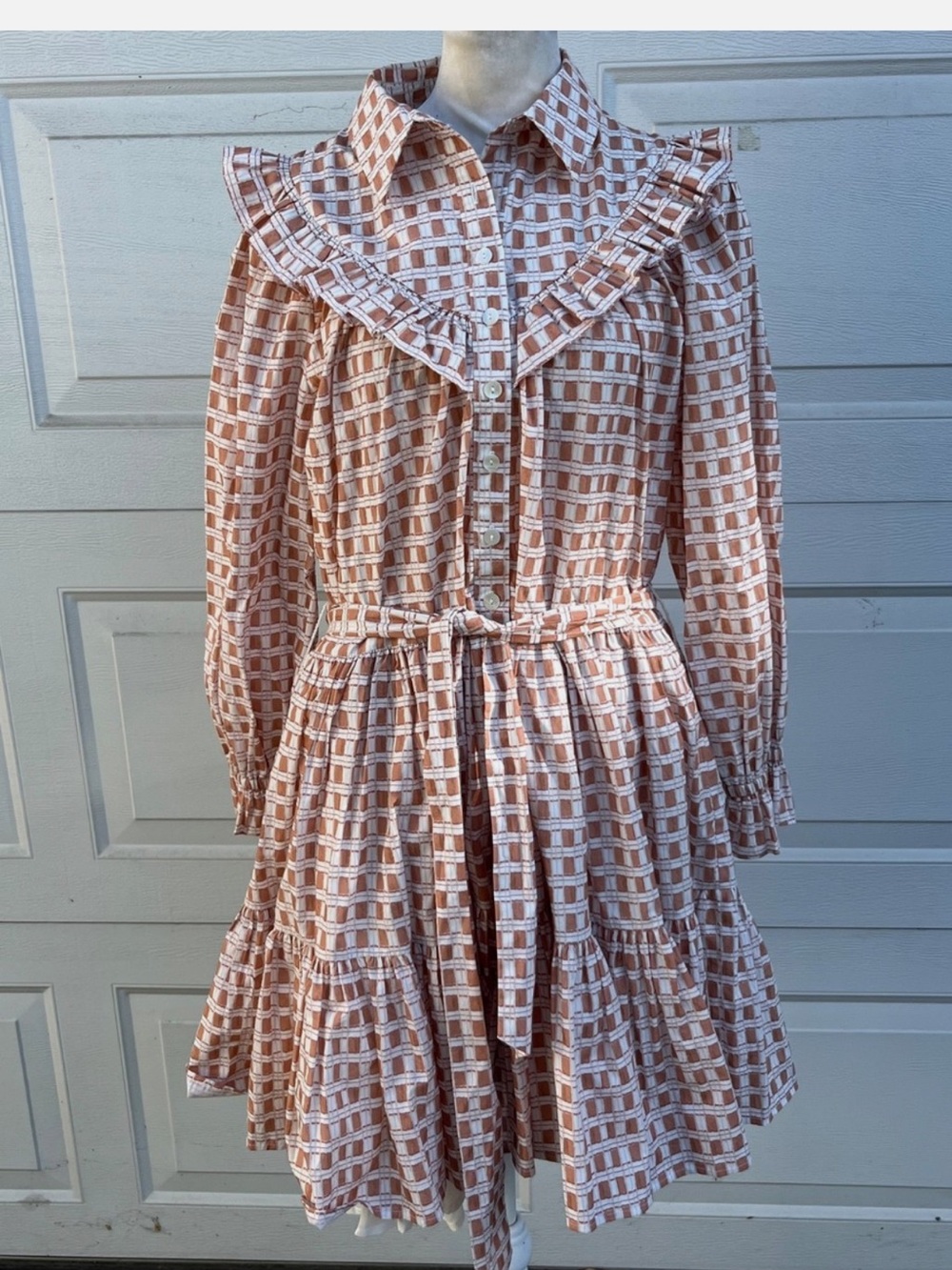 Women's Cleobella   Belted A Line Buttons  Dress Multi Colored Size M